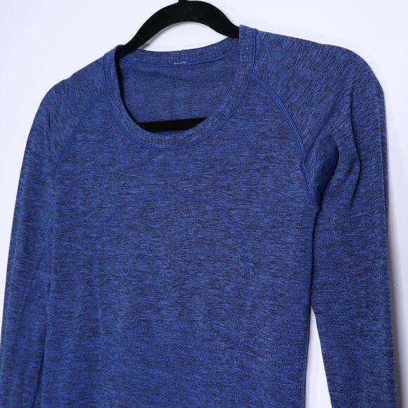 LULULEMON Swiftly Tech Long Sleeve Blazer Blue Black Crew Neck Running Women's 6 - Picture 6 of 13